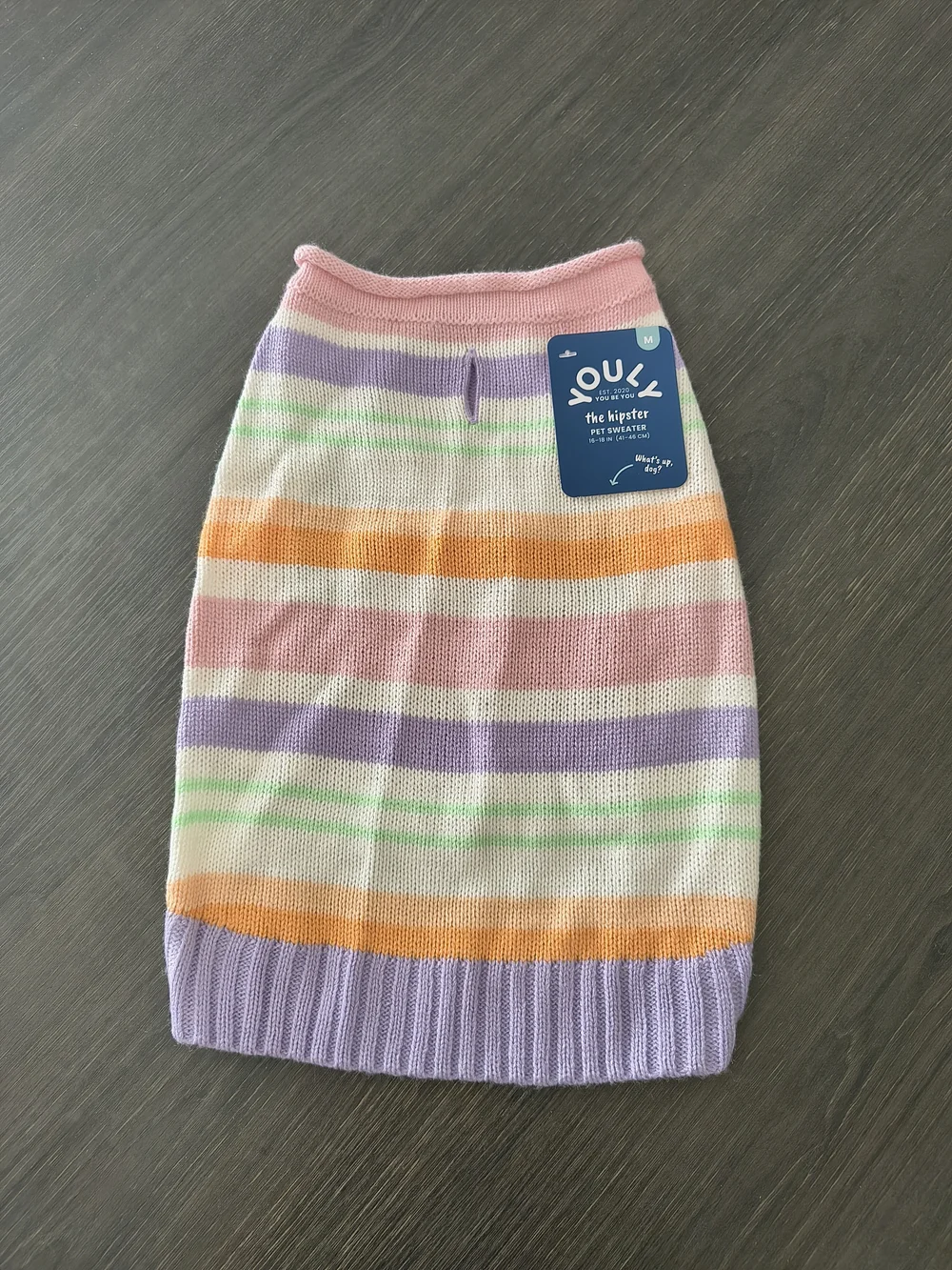 Multicolor Striped Knit Skirt - Pink, Purple, Orange, Green, Cream